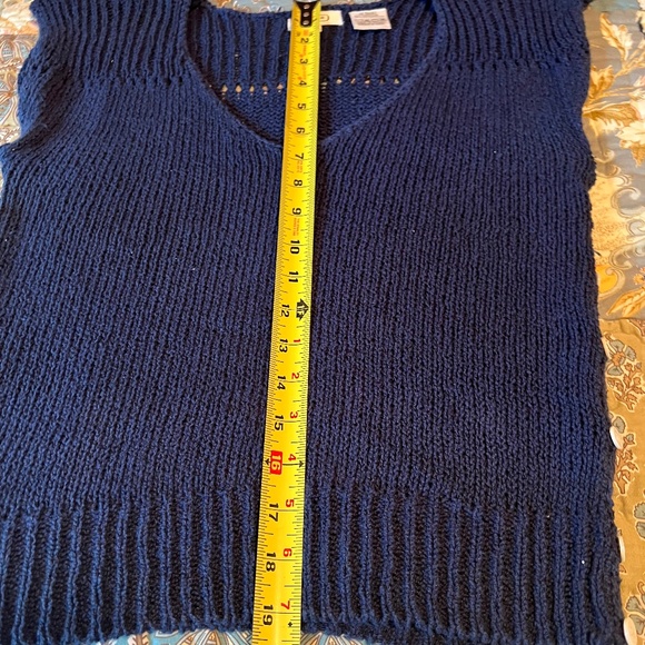 Vintage Deep Blue Sleeveless Sweater Vest - Picture 8 of 9